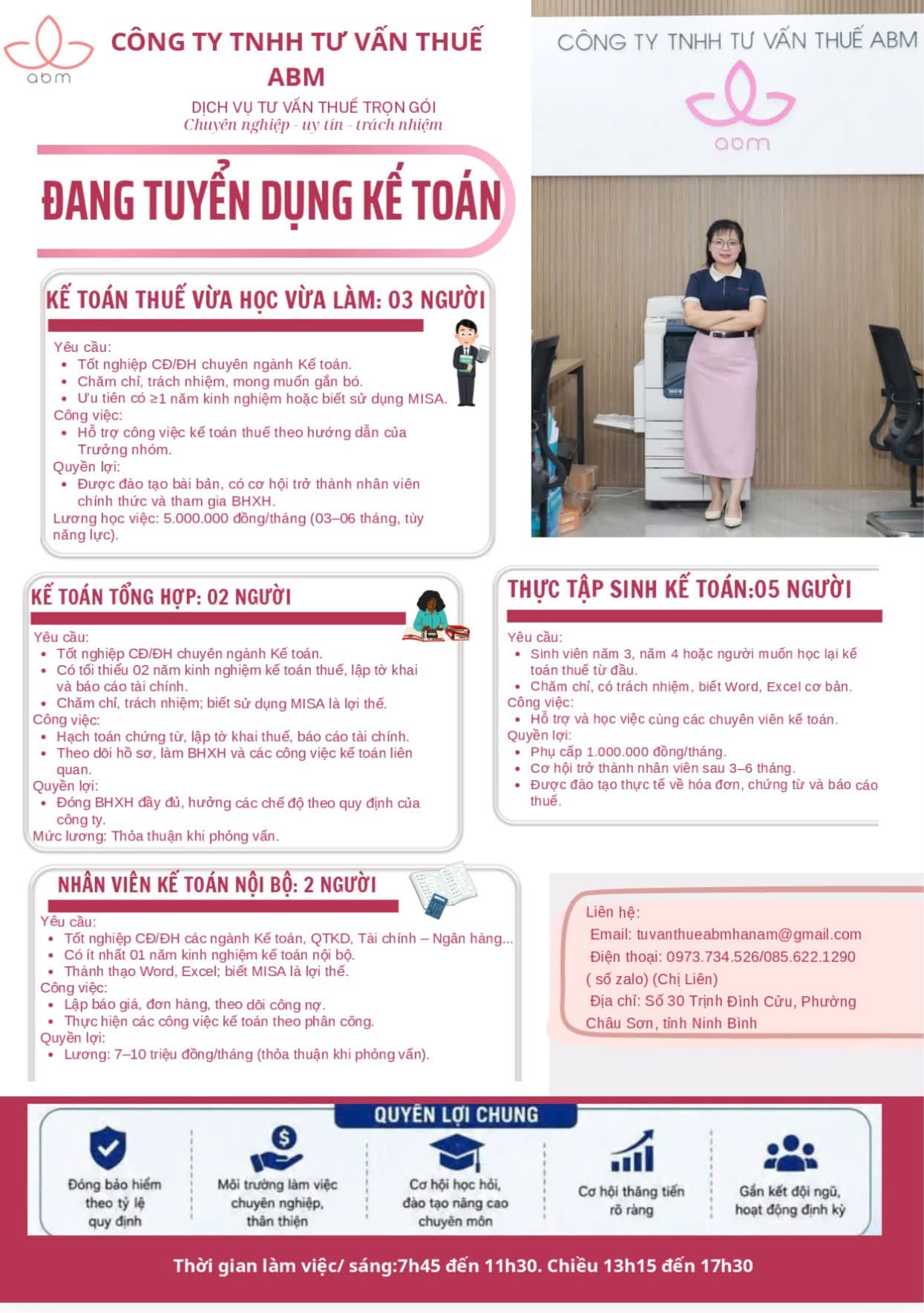 Thông tin chi tiết các vị trí tuyển dụng và yêu cầu ứng viên tại ABM